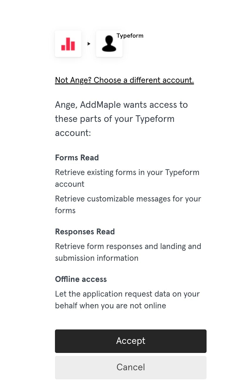 Typeform consent page