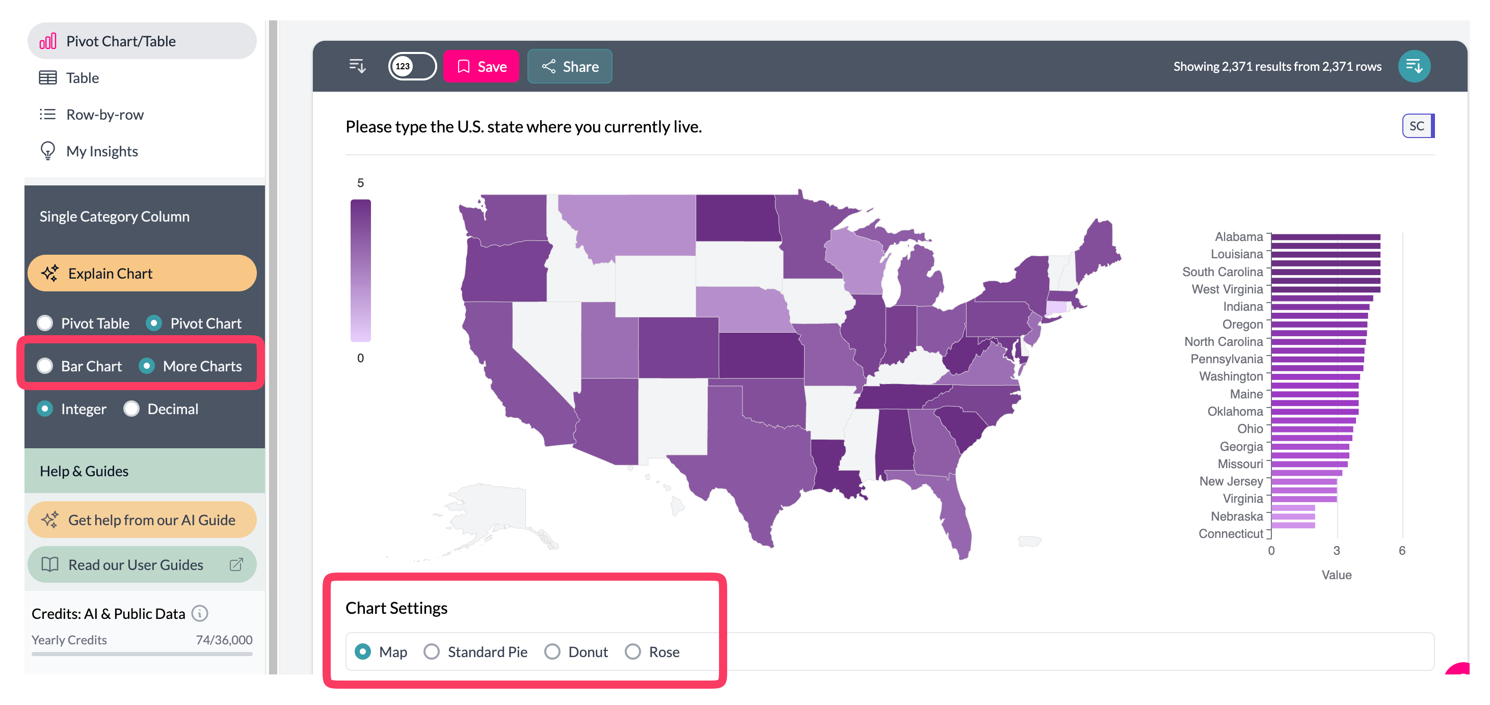 Select map from More Charts