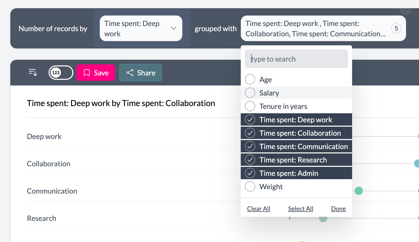 Select other numeric columns