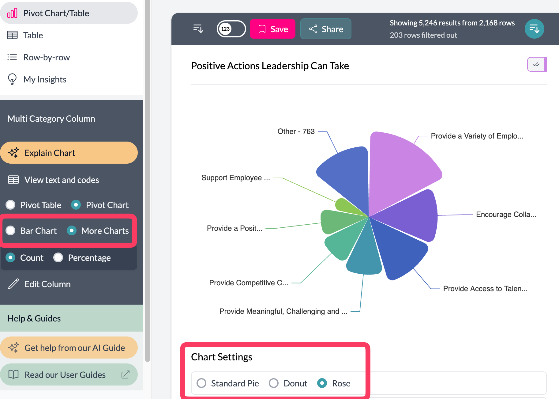 Choose rose from More Charts