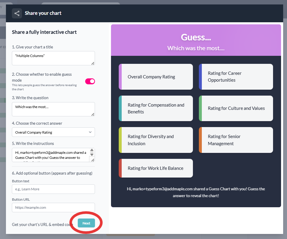Full quiz setup with live preview